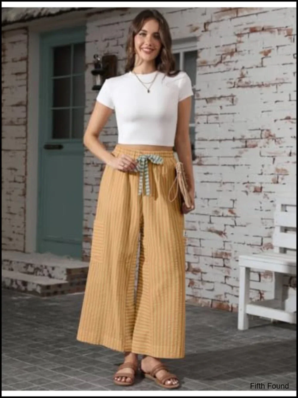 Women's Cotton Blend Wide Leg Palazzo Pants Drawstring Boho Casual Trousers